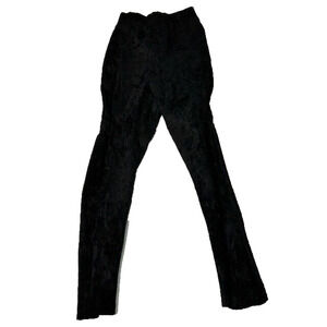 Fendi X Skims Womens Velvet Leggings Elastic Waist Pull On Black Size 42 US 6